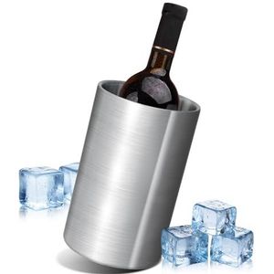 AiQInu 1,6 l wijnflessenkoeler, dubbelwandige wijnkoeler van roestvrij staal, Ø 12 cm, hoogte 19 cm, geschikt voor de meeste flessen, ideaal voor thuis of op reis