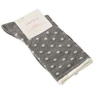 ESPRIT Dames Melange Dot Sokken katoen zwart grijs vele andere kleuren versterkte damessokken met patroon ademend patroon bont dun en met stippen 1 paar, grijs (Light Grey Melange 3390), 39-42 EU