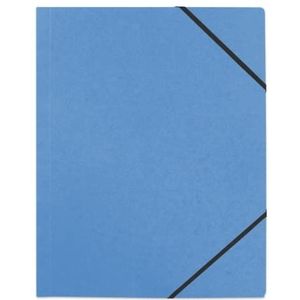 50 stuks mappen, 3 kleppen, neutraal, A4, met elastiek, envelop van gerecyclede kaarten, blauw