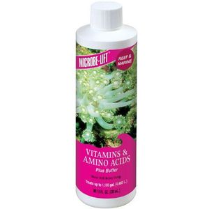 Microbe-Lift Vitamino's, belangrijke vitaminen en aminozuren voor koraal en vissen, voor elk zeewater aquarium, 236 ml