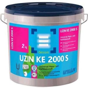 UZIN KE 2000 S Universele nat- en kleefstof lijm voor vinyl- PVC krachtige universele lijm voor alle gangbare vloerbedekkingen (2 kg)