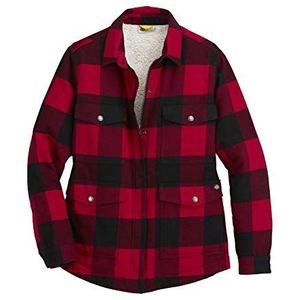 Dickies Flanel Sherpa gevoerde Chore jas voor dames, Engels Rood Zwart Buffalo Plaid, XL