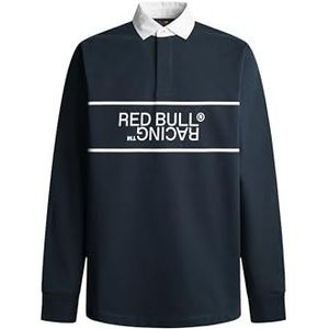 Red Bull Racing X Pepe Jeans Heren RBR Logo Reflect Panel Rugby Shirt Polo, Blauw (Dulwich Blauw), L, Blauw (Dulwich Blue), L