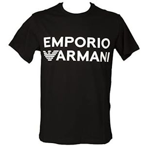Emporio Armani Swimwear Emporio Armani T-shirt voor heren, met logo band en ronde hals, zwart, M