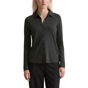 Marc O'Polo - Blouse - Donkergrijs - Lange Mouw - Normale Pasvorm