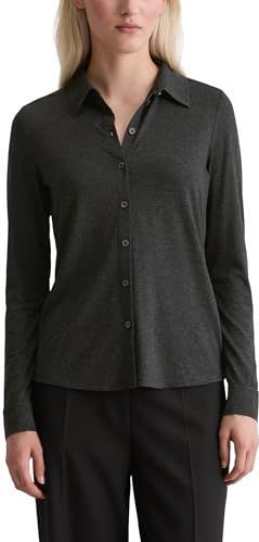 Marc O'Polo - Blouse - Donkergrijs - Lange Mouw - Normale Pasvorm