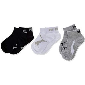 PUMA Sokken (3-pack) voor kinderen en jongens, wit/grijs/zwart, 27-30