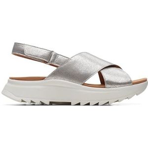 Clarks Dashlite Wish Sandalen voor dames, Silver metallic, 41.5 EU