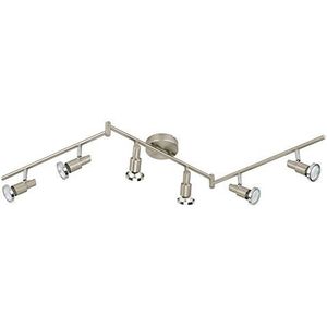 Briloner Leuchten LED-plafondlamp, 6 draai- en zwenkbare LED-spots, plafondlamp, metaal, spots incl. lamp à 3 W, lengte: 120 cm