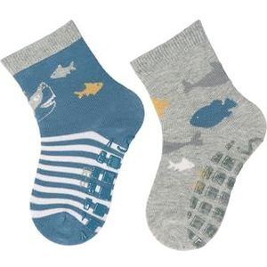 Sterntaler Jongens ABS 2-pack krokodil en tijgersokken, middenblauw, 18, blauw, 18 EU
