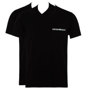 Emporio Armani Heren T-shirt (2 stuks), zwart/zwart, S