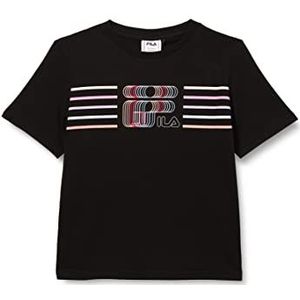 FILA SPELLA Graphic Logo T-shirt voor meisjes, zwart, 170/176, zwart, 170/176 cm