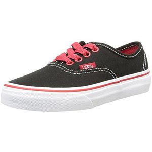 Vans K Authentic, Low-Top Sneakers voor kinderen, uniseks, Black Pop Zwart Wit Rood, 34 EU