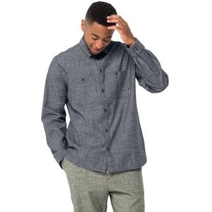 Jack Wolfskin - Sandroute Overhemd - Groen - Biologisch Katoen en Hennep