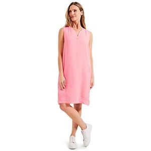 Cecil Linnen jurk, zacht neon roze, M