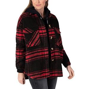 Timezone Heavy Overshirt voor dames, rood-zwarte ruiten, XS