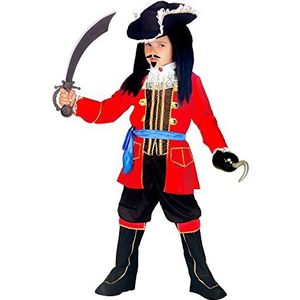 WIDMNANN wdm33498 - kostuum voor kinderen, piratenkapitein (158 cm / 11-13 jaar), rood, S