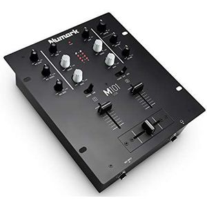 Numark M101USB - 2-kanaals DJ-mixer, in rek te monteren met 2-bands EQ, microfooningang en vervangbare crossfader