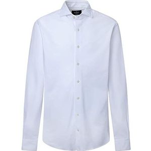 Hackett London Essential Piqué overhemd voor heren, Wit, 3XL