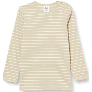by Green Cotton Baby Jongens Stripe Rib L/S T-shirt, Desert Green/Balsem Cream, 68 cm