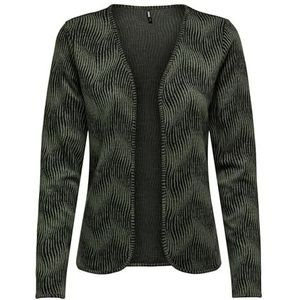ONLY Onltora Ls Cardigan Cs JRS gebreide jas voor dames, Winter Moss/Aop: wild zebra/zwart, XL
