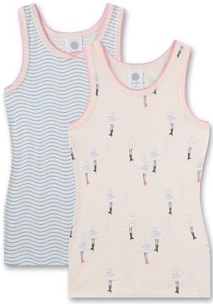 Sanetta Meisjesonderhemd van biologisch katoen, dubbelpak, Sheer Pink, 92 cm