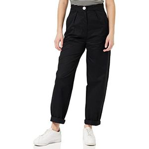 Armani Exchange Duurzame damesbroek, voor- en achterzak, metalen knoopsluiting casual broek, Zwart, XXL