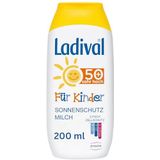 Ladival Zonnemelk voor kinderen, SPF 50+, parfumvrije zonnebrandlotion voor kinderen, zonder kleur- en conserveringsmiddelen, waterdicht, 1 x 200 ml