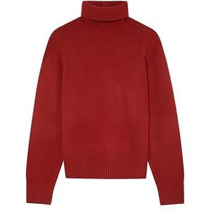 ECOALF - Cisaalf damestrui van gerecyclede wol, met opstaande kraag, wollen trui, comfortabel en veelzijdig, gebreide trui, maat XS, rood, Rood, XS