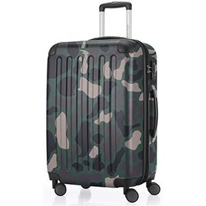 HAUPTSTADTKOFFER - SPREE - Harde koffer, trolleykoffer, uitbreidbare reiskoffer, TSA, 4 wielen, 65 cm, 74 liter, camouflage