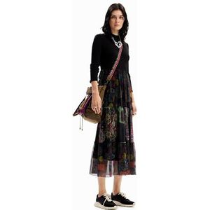 Midi-jurk - Veelkleurige Print - Gerecycled Polyester - Slim Fit