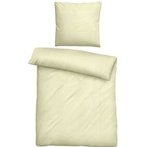 Biberna Sleep & Protect 0022294 Seersucker beddengoed set met kussensloop (katoen) 1x 135x200 cm + 1x 80x80 cm, geel