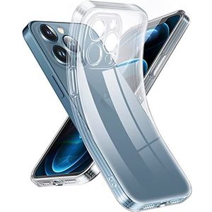 Supdeal Kristalhelder hoesje voor iPhone 12 Pro Max, [nooit geel] [camerabescherming], dunne slanke pasvorm, transparante zachte siliconen telefoonbeschermhoes, 6,7 inch, transparant