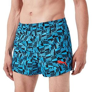 PUMA Heren Block Logo Shorts Boardshorts, Blue Combo, XS
