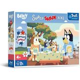 Trefl Junior – Bluey en vrienden – Puzzel 60 XXL Super Shape – Gekke puzzelvormen, Grote stukjes, Kleurrijke puzzel met de helden van de cartoon, Plezier voor kinderen vanaf 4 jaar