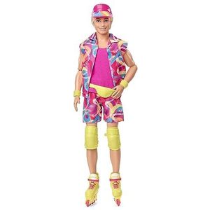​Barbie The Movie Verzamelpop Ken in vintage skate-outfit en op inlineskates, HRF28