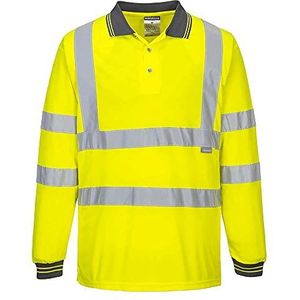 Portwest S277YER6XL Hi-Vis Polo Shirt L/S, 6X-Large, Yellow