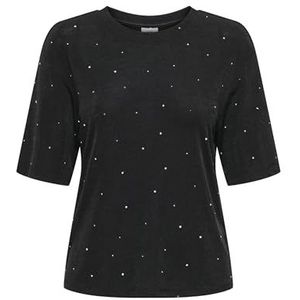 JDY - Jdyprime Ss Stud Top - Zwart - Dames - Korte Mouwen