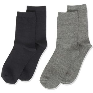 Bestseller A/S Jongens NKMWAK Wool Set van 2 XXIII sokken, donkergrijs melange/pak: 2P Dark Grey Mel+Blue Graphite, 31/33, Dark Grey Melange/Pack: 2P Dark Grey MEL+BLUE GRAPHITE