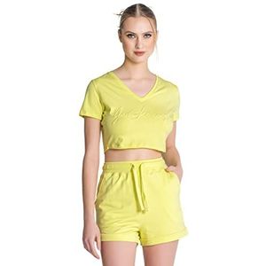 Gianni Kavanagh Yellow Chromatica Cropped Tee T-shirt voor dames, Red, M