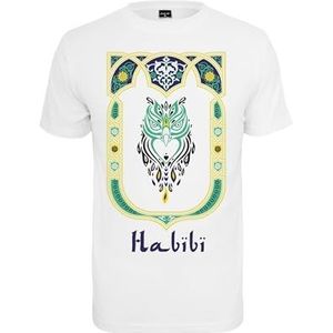 Mister Tee Habibi Owl T-shirt voor heren, wit, S
