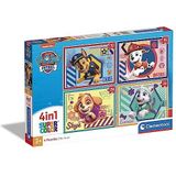 Clementoni - 21526 - Supercolor Puzzel 4In1 - Paw Patrol - Kinderpuzzels, 3 Jaar, Gemaakt in Italië