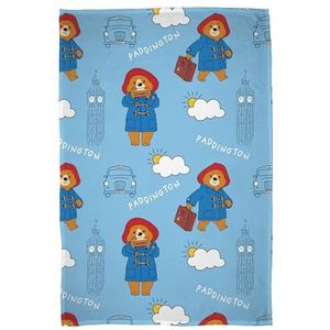 Paddington Bear Officieel gelicentieerde fleecedeken | Skyline London Design superzachte warme plaid | Perfect voor kinderslaapkamers, camping en logeerpartijtjes | Afmeting 100 x 150 cm | Blauw