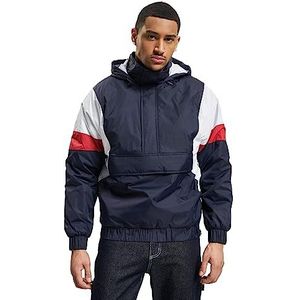 Urban Classics Gevoerde overjas voor heren, meerkleurig (navy/wit/vuurrood 01243), XL