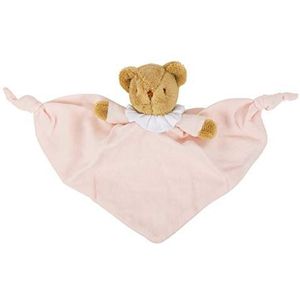 Trousselier - Teddybeer driehoek - 20 cm - Rammelaar - Ideaal geboortegeschenk - Machine Wasbaar - Biologisch Coton - Poederroze - 2 tellen