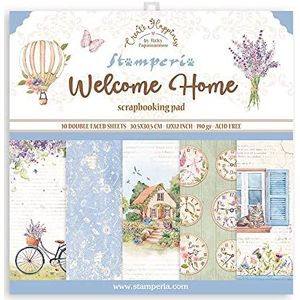Stamperia International Scrapbooking Pad 10 vellen cm 30,5x30,5 (12""x12"") - Create Happiness Welcome Home