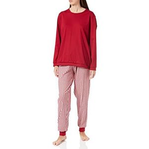 CALIDA Dames Family & Friends manchetten pyjamaset, Rood (Rio Red), 44/46