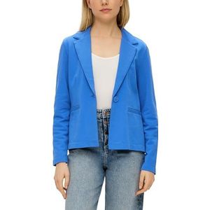 s.Oliver Sweatshirt voor dames met reverskraag en knoopsluiting, lange mouwen, regular fit, 5531 blauw, 34