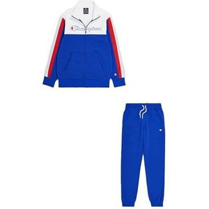 Champion Legacy Retro Sport Sweatsuits B - Ultralight Spring Terry High Neck Full Zip sportpak, blauw/wit/rood, 5-6 jaar kinderen en jongeren SS24, elektroblauw/wit/rood, 5-6 Jaar