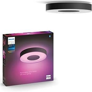 Philips Hue Infuse Plafondlamp - Wit en Gekleurd licht - Zwart - 38cm - Dimbaar - Verbind met Hue Bluetooth of Bridge - Werkt met Alexa en Google Home